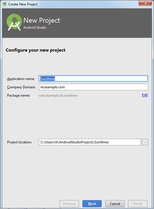 Создаем приложение в AndroidStudio